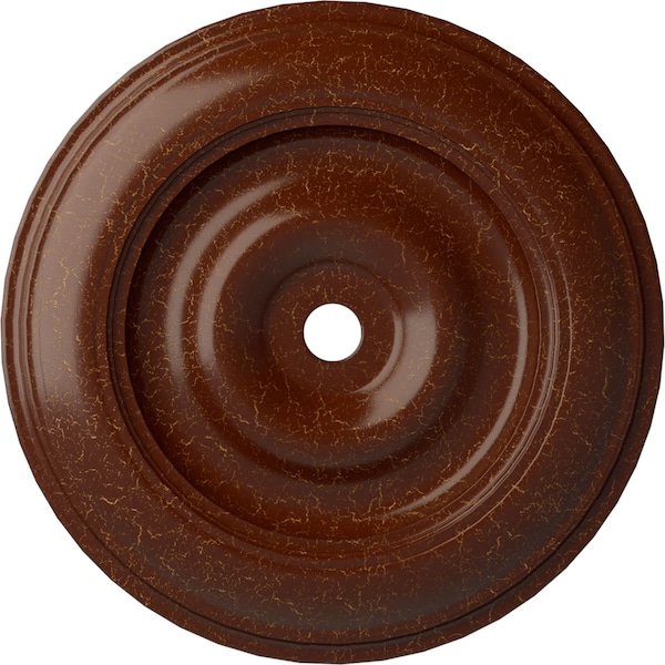 Ekena Millwork Classic Medallion (Canopies up to 8 1/4"), 44 1/2"OD x 4"ID x 4 "P, Burnished Mahogany Crackle CM44CLBMC - main